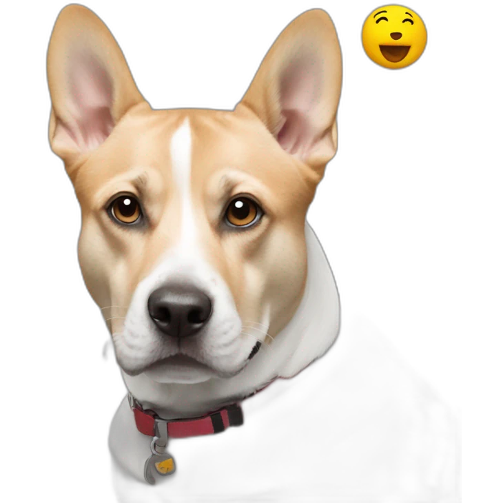 Macron on a dog emoji