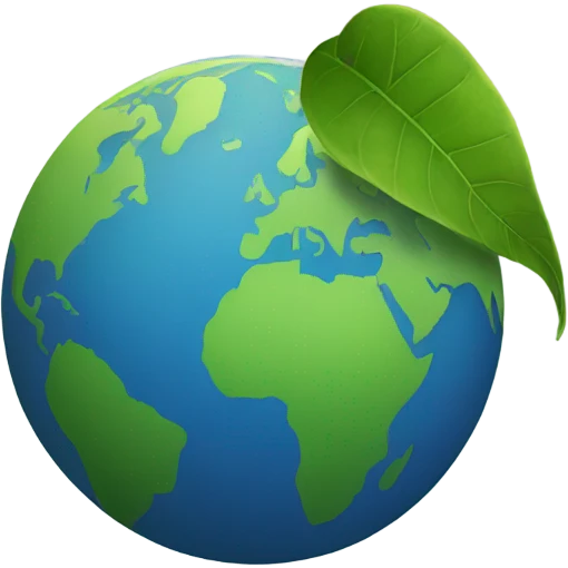 globe with a leaf around it emoji