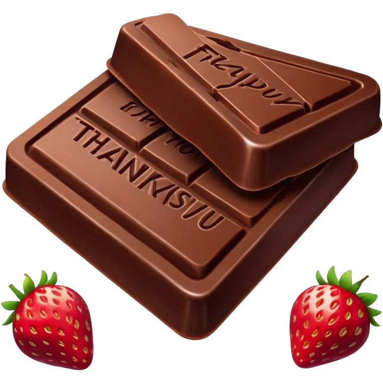 Fresas cubiertas de chocolate y decoradas gracias por tu compra emoji