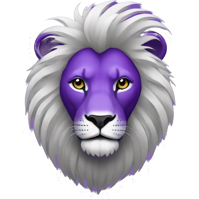Purple lion barbershop logo emoji