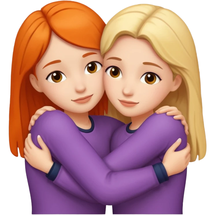 دو رفیق دختر که همدیگر رو عاشقانه بغل کردند و عمیق خیلی هستند emoji