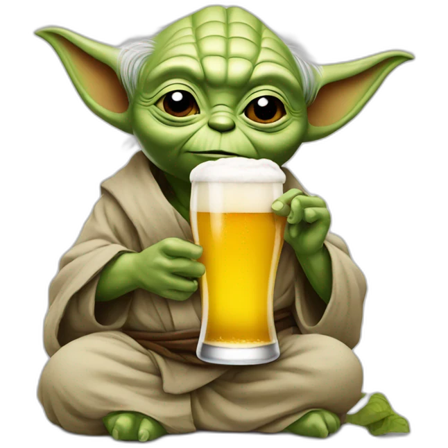 Yoda avec une bière emoji