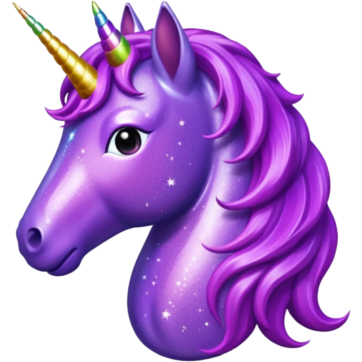 glitter purple unicorn emoji
