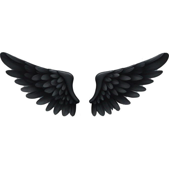 Black angel wings  emoji
