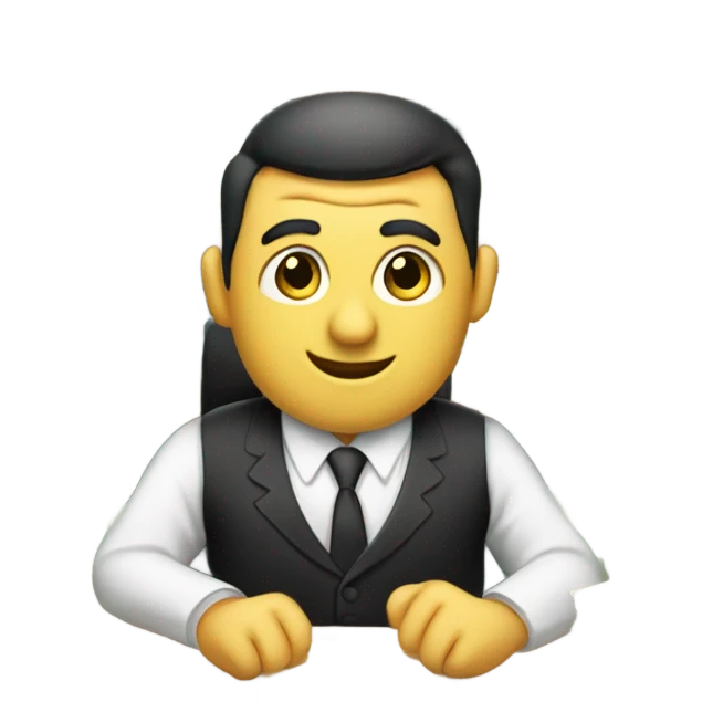 Banker counting cash emoji