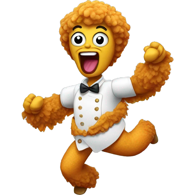 Fried chicken dancing emoji