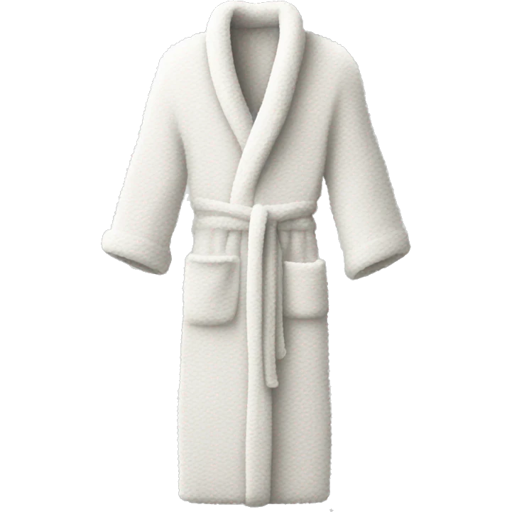 White Fuzzy waffle knit long robe emoji