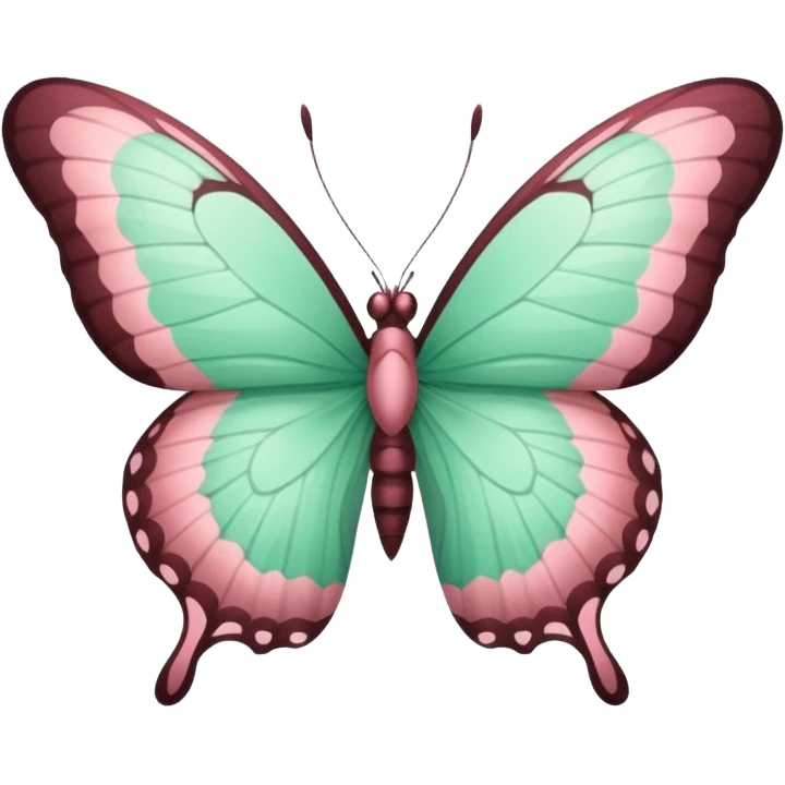 Beautiful mint green and warm dusty rose butterfly with detailed wings emoji