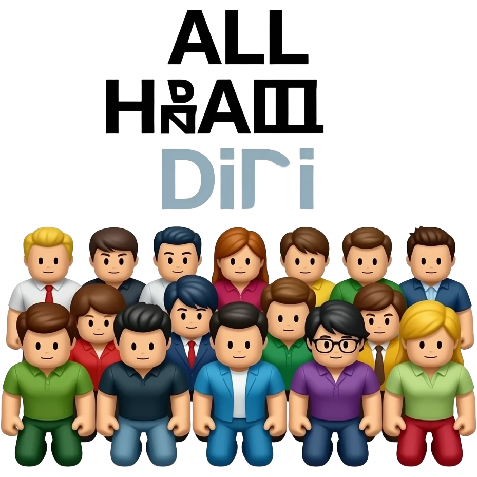 CROWD OF Roblox BOWING ON THIER KNEES with the text ALL HAIL DiDI logo emoji