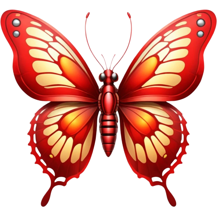 red cybernetic butterfly emoji