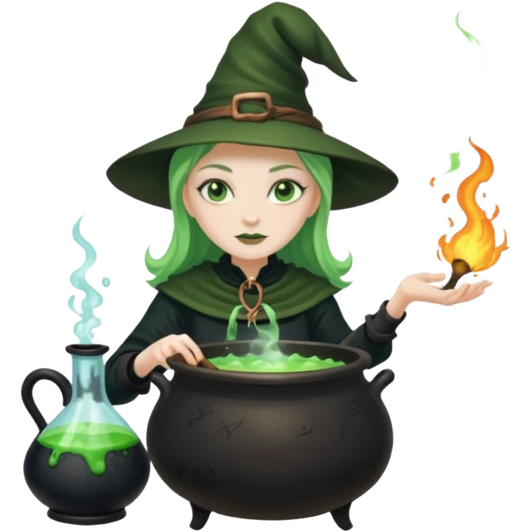 green witch cooking potion emoji