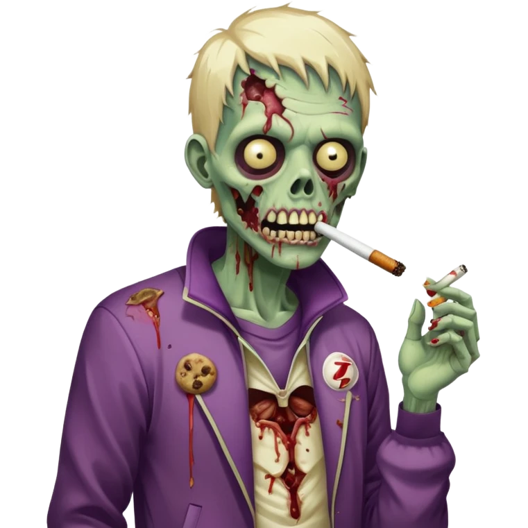 zombie in nike sports suite smoking candies emoji