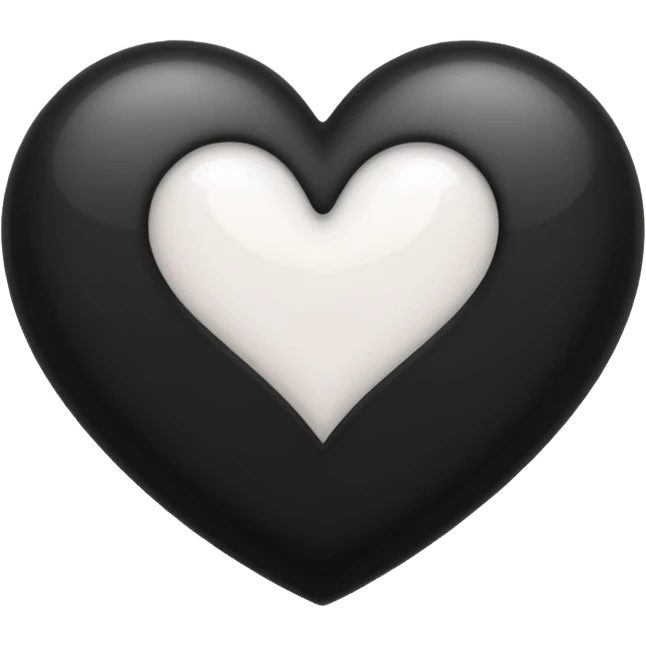 A half black heart and half white heart emoji emoji