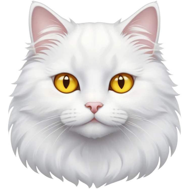 Pure white cat with yellow eyes emoji