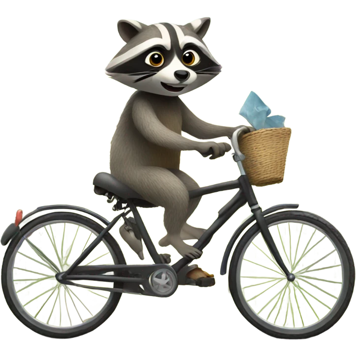 Raccoon riding a bicycle emoji