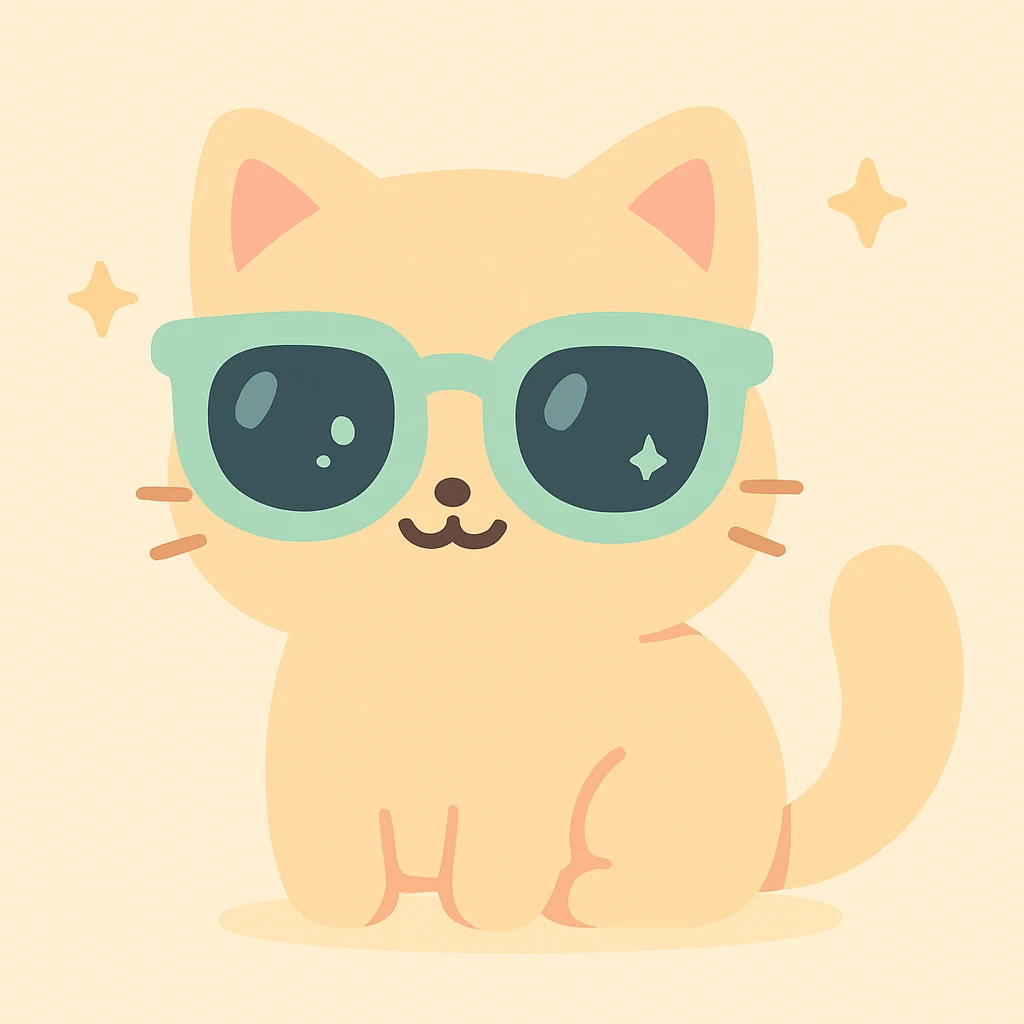 cat wearing sunglasses, cute and charming emoji