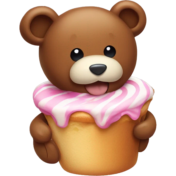 Teddy eating a cinnamonroll emoji