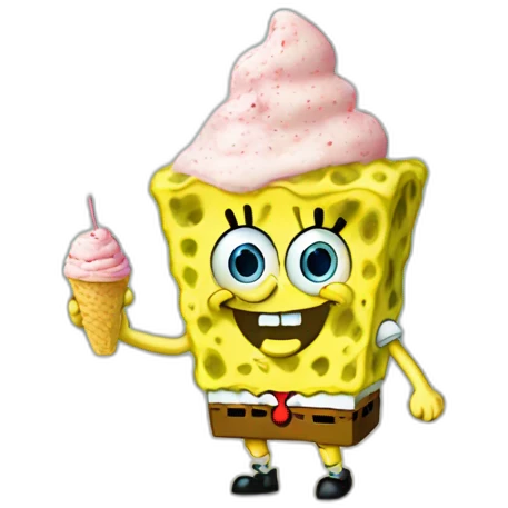 SpongeBob eating ice cream emoji