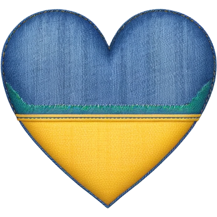 yellow heart with denim pattern emoji