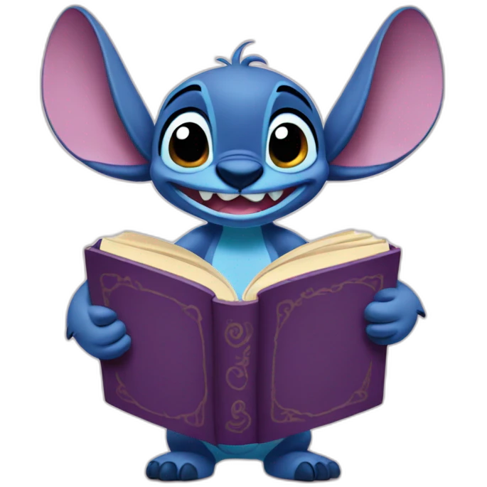 Stitch disney read book emoji