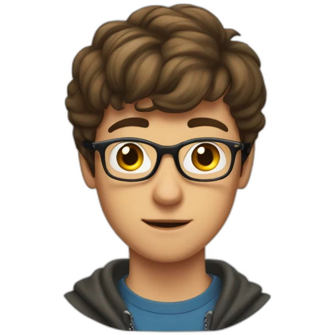 short-haired, brown-haired young man wearing glasses unable to put a key in the lock of a door emoji