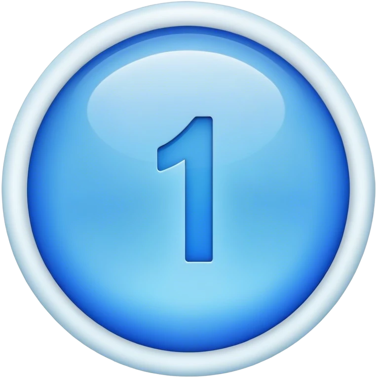 a simple, easily readable number 1 with blue a circle background emoji