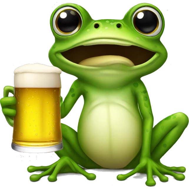 Frog with a beer emoji