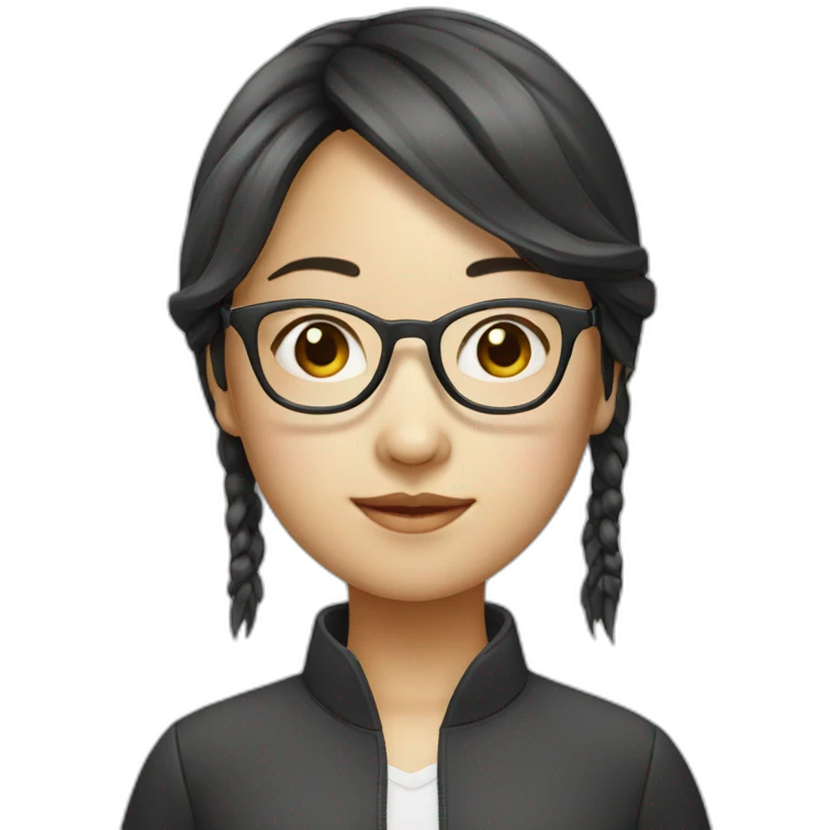 chinese girl glasses emoji