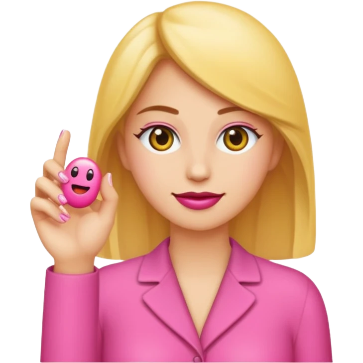 Rends cet emoji 🤏🏻 en main de femme avec du vernis à ongles dessus.  emoji
