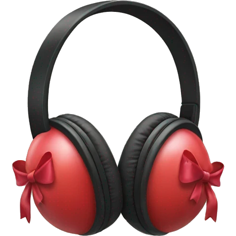 Apple headphones with bows emoji