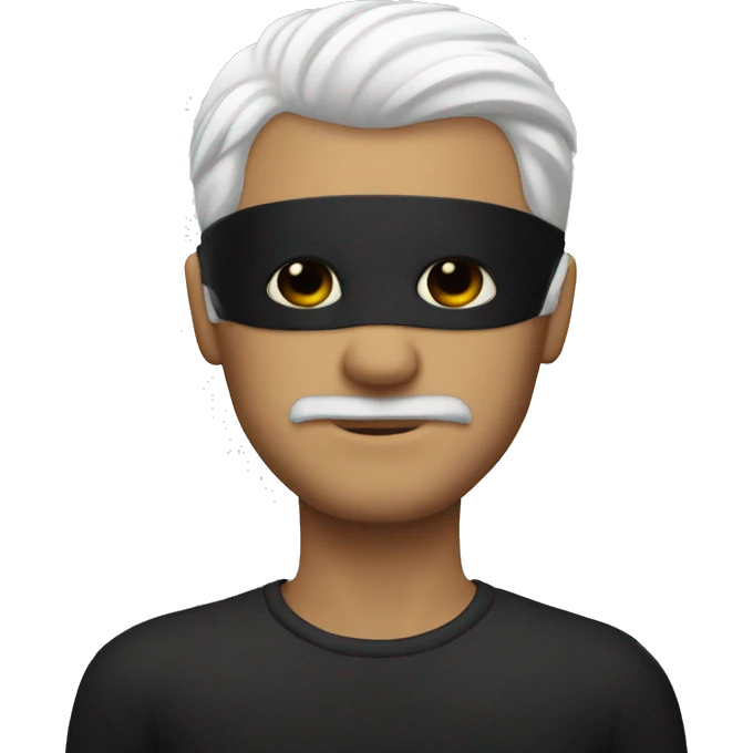 Man with white hair black mask and one eyepatch  emoji