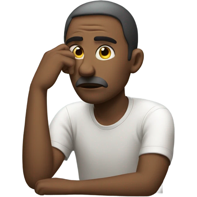 Sad man contemplating life emoji