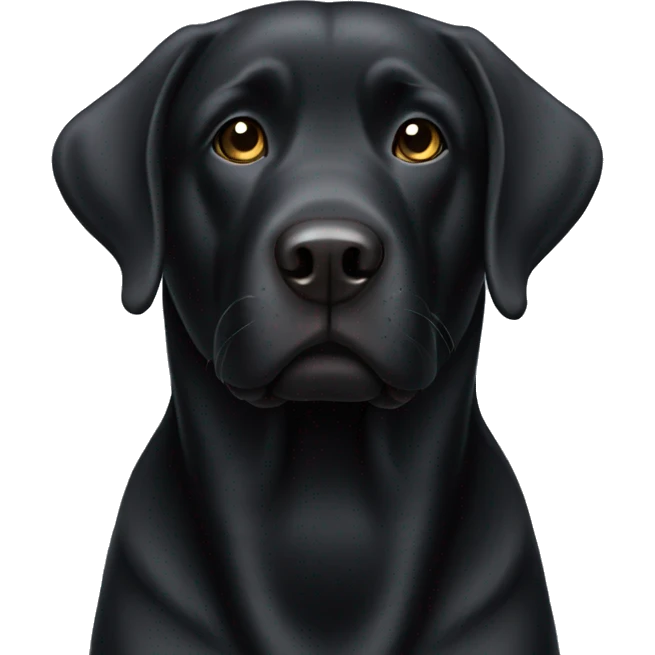 Chunky black lab emoji