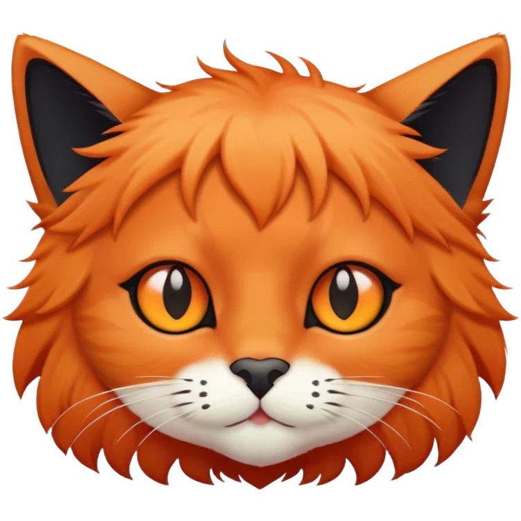 Black cat with orange hair on it’s nose  emoji