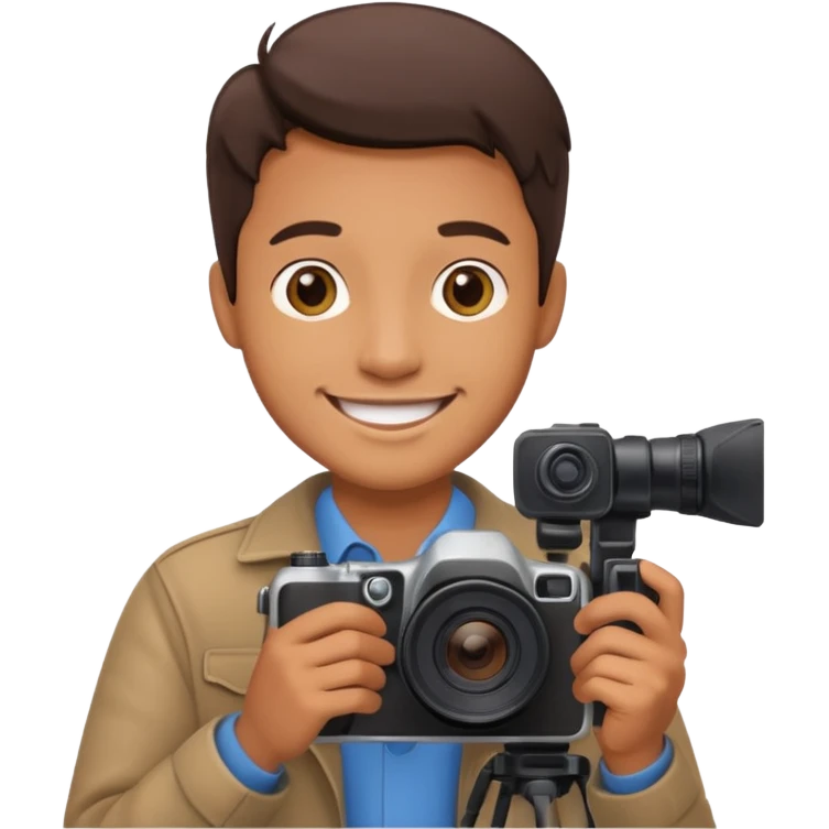 Camera man with camera with stand emoji