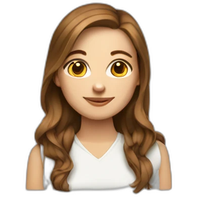developer white girl brown hair with laptop emoji