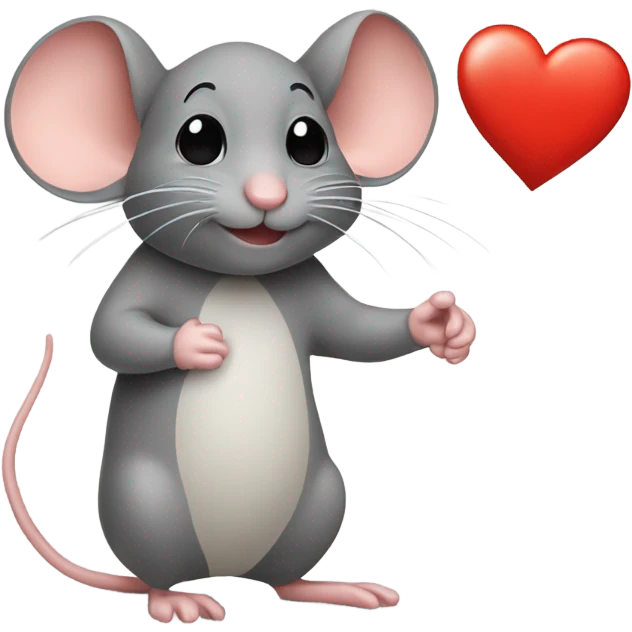 A mouse holding a mouse saying I miss you  emoji