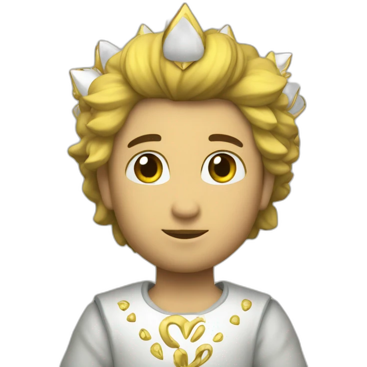 Corazon blanco con corona emoji