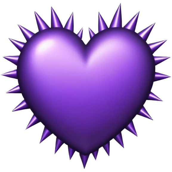 Dark purple heart with spikes emoji