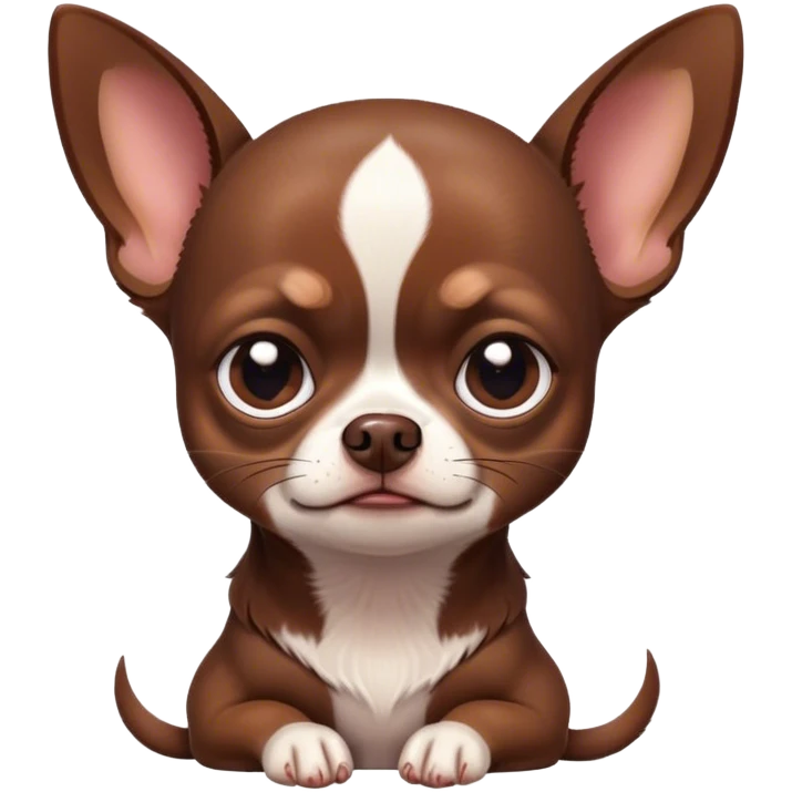 Cinematic Meme-Worthy Grumpy Chocolate Short Haired Chihuahua Portrait Emoji, Head held high but eyes filled with dramatic disappointment, smooth chocolate fur with a deep, rich tone, deeply furrowed brow forming an unmistakable scowl, floppy ears slightly angled back in disapproval, piercing dark eyes glaring with pure exasperation, Simplified yet hilariously over-exaggerated features, highly detailed, glowing with an aura of supreme annoyance, high shine, exhausted yet judgmental, stylized with an almost regal pettiness, bright but brooding, soft glowing outline, capturing the essence of a pup that has seen it all and is thoroughly unimpressed, so meme-worthy it feels like it could instantly become the next viral sensation of grumpiness! emoji