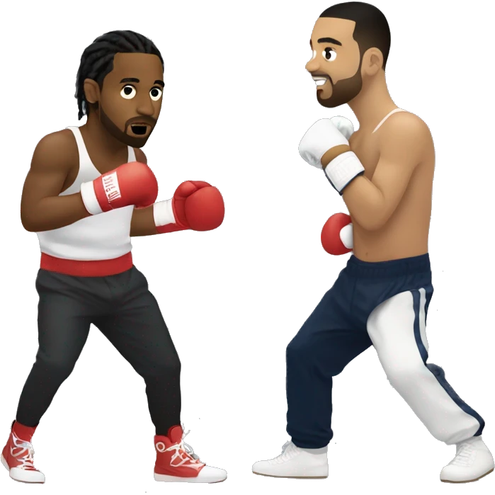 Kendrick Lamar boxing with drake emoji