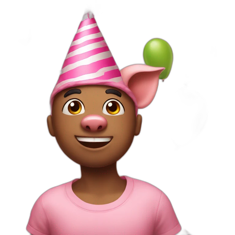 Birthday party spirit but wearing pig hat emoji