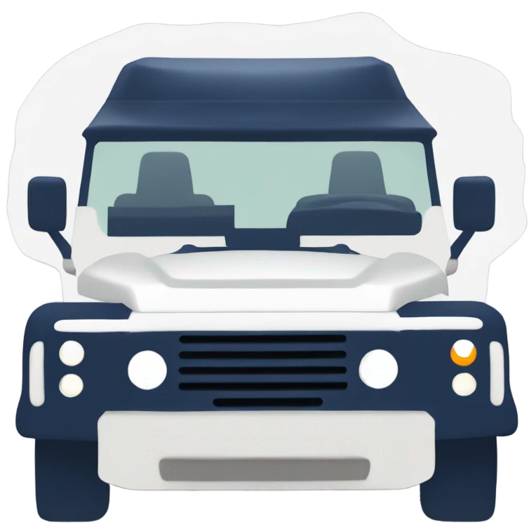Landrover defender white roof and navy  emoji