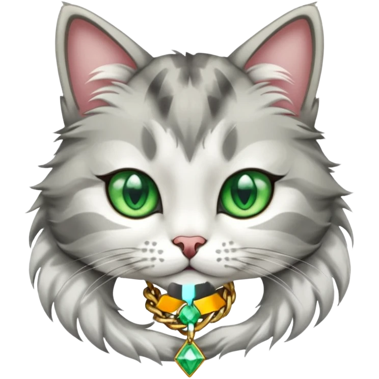 A cat with a diamond cubanlink chain emoji