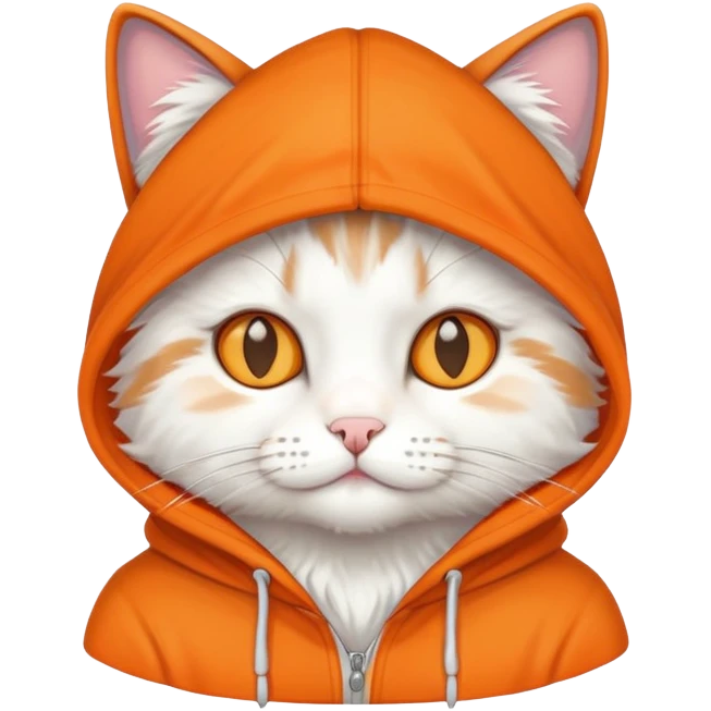 A cat wearing a hoodie  emoji