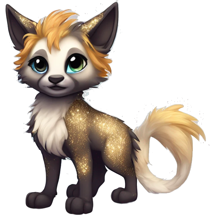 Cool cute Kawaii edgy fantasy animal sparkle fursona Fionbri by griffsnuff & LiLaiRa & Falvie full body emoji