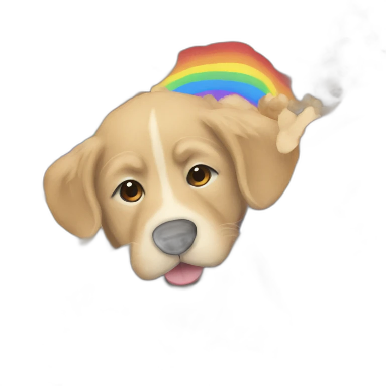 rainbow dog happy emoji