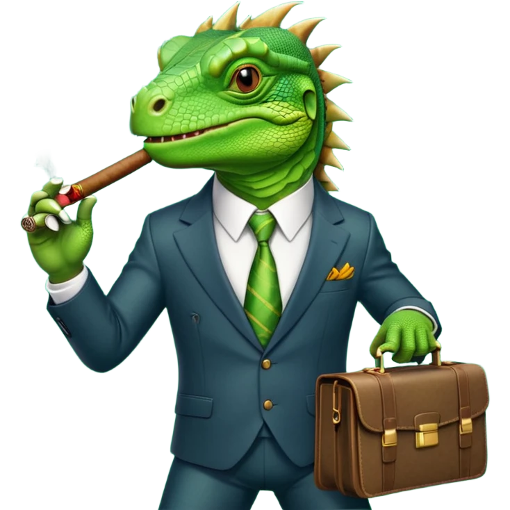 capitalist iguana banker godfather emoji