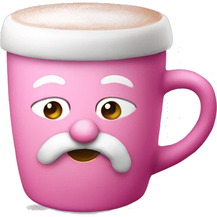 Santa dressed in pink drinking hot chocolate emoji
