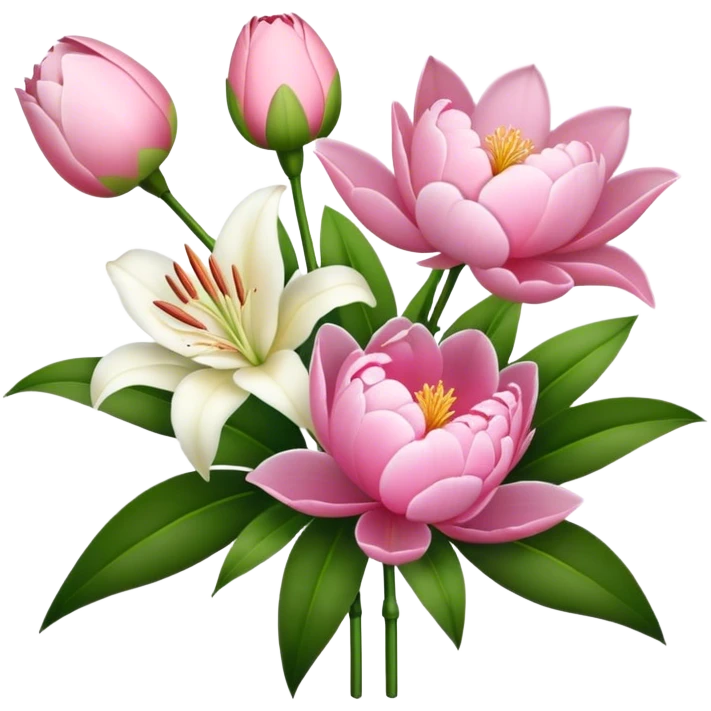 Lilien und Pfingstrosen emoji
